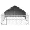 vidaXL Outdoor Dog Kennel with Run 4x3x1.9 m Galvanised Steel