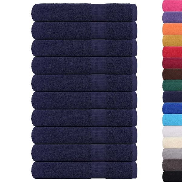 vidaXL Towels "FROGN" 10 pcs Navy Blue 100x200 cm 360 gsm