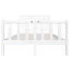 vidaXL Bed Frame without Mattress White Double Solid Wood