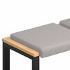 vidaXL Bench Cushion 2 pcs Sherpa Fabric Light Grey Depth 35 cm