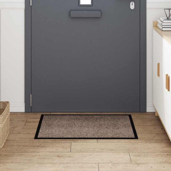 vidaXL Door Mat Beige 80 x 60 x 1.2 cm Teddy Fabric