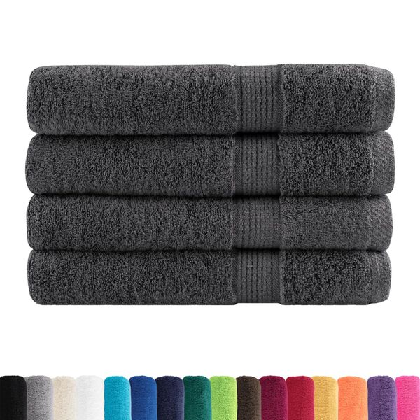vidaXL Premium Sauna Towels "SOLUND" 4 pcs Anthracite 80x200 cm 600 gsm