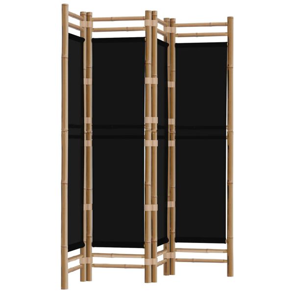 vidaXL Folding 4-Panel Room Divider 160 cm Bamboo and Canvas