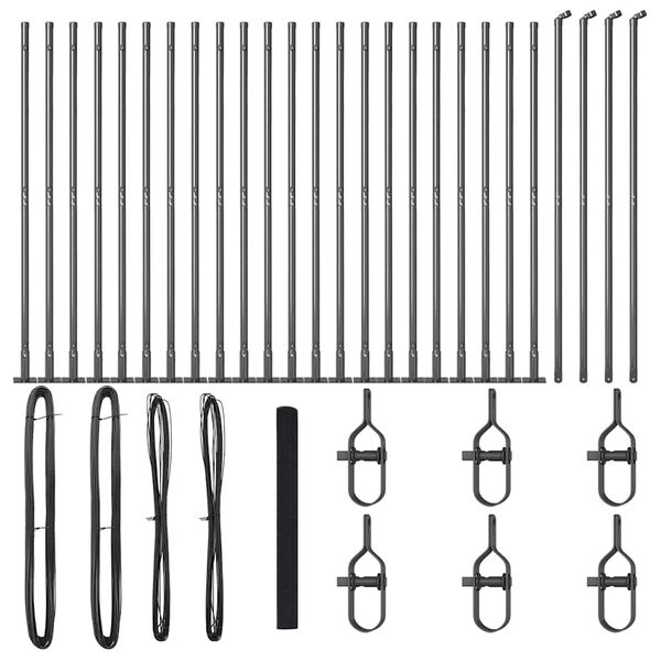 vidaXL Fence Post Grey 50 x 1.4 m (12 x 12 mm mesh) Steel and PVC