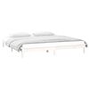vidaXL LED Bed Frame without Mattress White 200x200 cm Solid Wood
