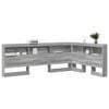 vidaXL Storage Headboard with Shelf Grey Sonoma 120 cm Engineered Wood