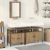vidaXL Bathroom Vanity Units with Shelf 3 pcs Brown Engineered wood