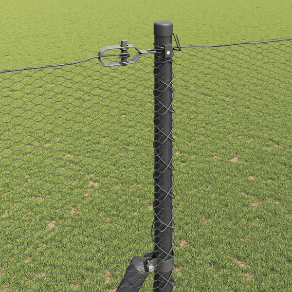 vidaXL Fence Post Grey 25 x 1.6 m (13 mm mesh) Steel and PVC