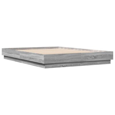 vidaXL Bed Frame Grey Sonoma 160x200 cm Engineered Wood