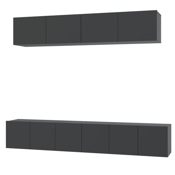 vidaXL 5 Piece TV Cabinet Set Black Engineered Wood