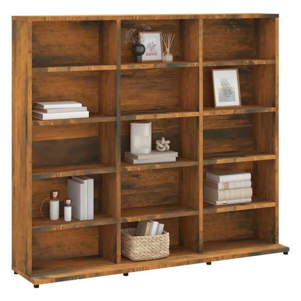 vidaXL CD Cabinet Smoked Oak 100x23x89.5 cm Engineered Wood
