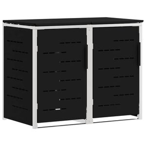 vidaXL Wheelie Bin Storage for 2 Bins 240L Stainless Steel Black