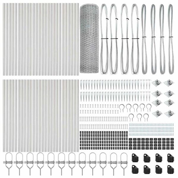 vidaXL Fence Post Silver 100 x 0.6 m (25 mm mesh) Steel