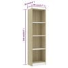 vidaXL 4-Tier Book Cabinet White and Sonoma Oak 40x24x142 cm Engineered Wood