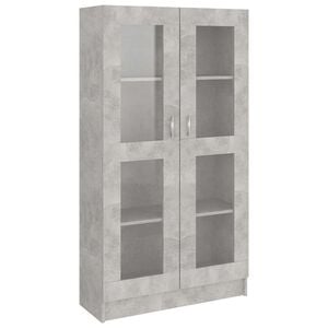 vidaXL Vitrine Cabinet Concrete Grey 82,5x30,5x150 cm Engineered Wood
