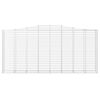 vidaXL Arched Gabion Basket 400x50x180/200 cm Galvanised Iron