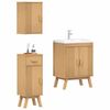 vidaXL Bathroom Furniture Set with Drawer 3 pcs Brown Solid Pine wood