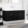 vidaXL Sink cabinet with Storage with Door Black Oak Engineered Wood