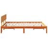 vidaXL Bed Frame with Headboard Wax Brown 200 x 200 cm Solid Pine Wood