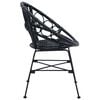 vidaXL Dining Chair 2 pcs Black 65 x 55.5 x 81 cm Rattan and Iron