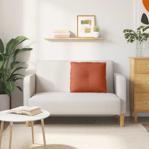 vidaXL Back Pillow Red Orange 60 x 50 cm Corduroy Fabric