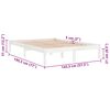vidaXL Bed Frame without Mattress White Solid Wood 140x190 cm