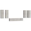vidaXL 6 Piece TV Cabinet Set Concrete Grey Engineered Wood
