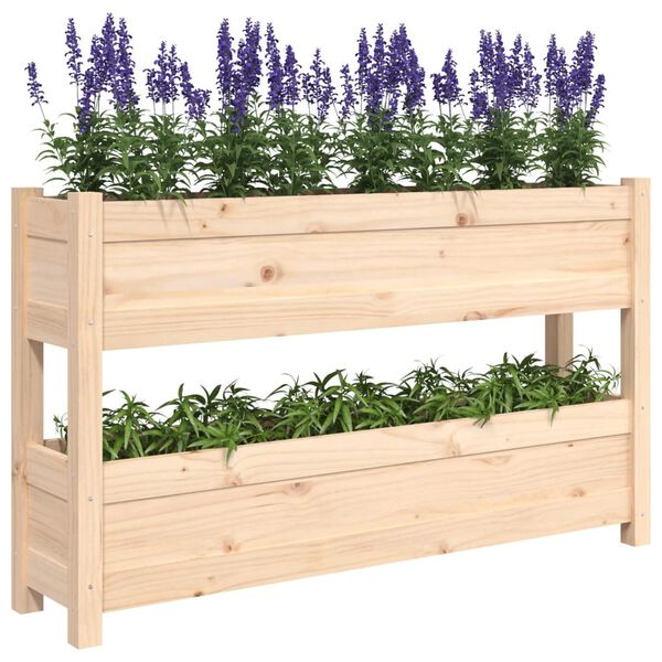 vidaXL Planter 112x25x66 cm Solid Wood Pine