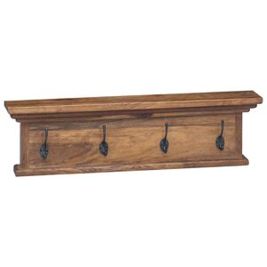 vidaXL Wall Mounted Coat Rack Natural 70 x 10 x 20 cm Solid Teak Wood