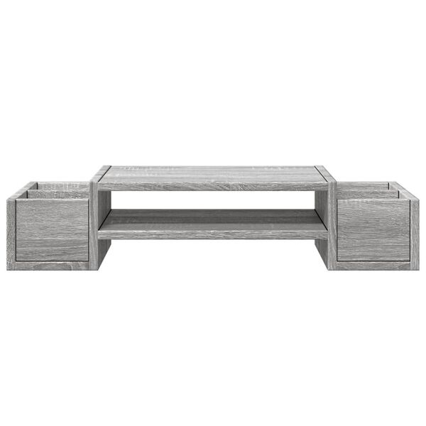 vidaXL Monitor Stand with Storage Grey Sonoma 70x27x15 cm Engineered Wood