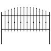 vidaXL Spike Fence Black 200 x 130 cm Powder-Coated Steel