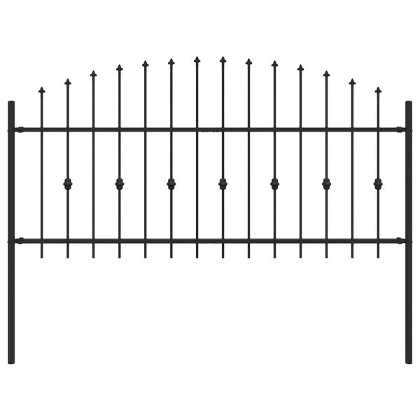 vidaXL Spike Fence Black 200 x 130 cm Powder-Coated Steel