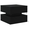 vidaXL Coffee Table with LED Lights Black Oak 50x50x40 cm