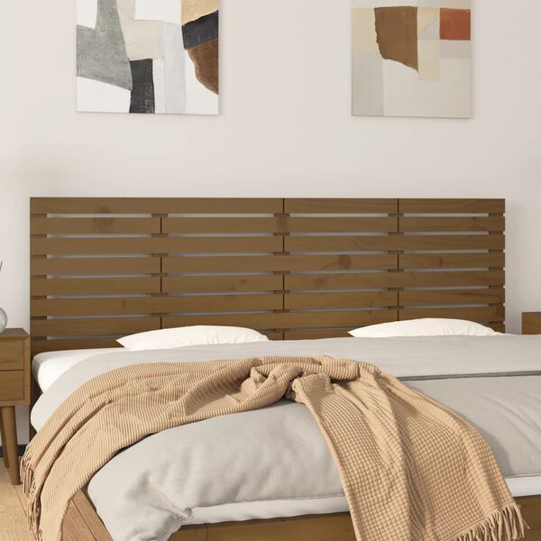 vidaXL Wall Headboard Honey Brown 166x3x63 cm Solid Wood Pine