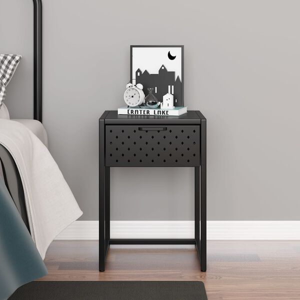 vidaXL Nightstand Anthracite 38x35x54 cm Steel