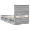 vidaXL Bed Frame with Drawer Grey Sonoma 75 x 190 cm Solid Pine Wood
