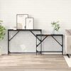 vidaXL Console Table 2 pcs Black Oak 100 x 28 x 75 cm Engineered Wood