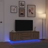 vidaXL TV Cabinet with LED Lights Artisan Oak 160.5x41x50 cm