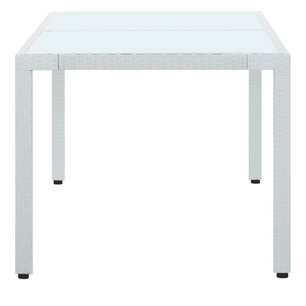 vidaXL Garden Table White 150x90x75 cm Poly Rattan