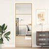 vidaXL Interior Door Slim Golden 76x201,5 cm Tempered Glass and Aluminium