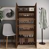 vidaXL Shoe Cabinet Brown Oak 80x35.5x180 cm Engineered Wood