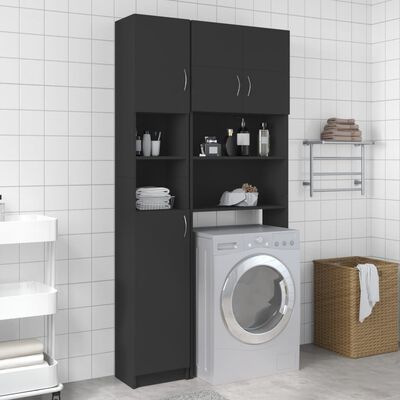 vidaXL Bathroom Cabinet Grey 32x25.5x190 cm Chipboard