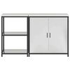 vidaXL Kitchen Storage Set with Shelf 2 pcs Silver Stainless Steel