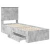 vidaXL Bed Frame Concrete Grey and Silver 70 x 190 cm Engineered Wood