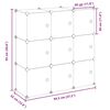 vidaXL Storage Cube Organiser with 9 Cubes and Doors Transparent PP