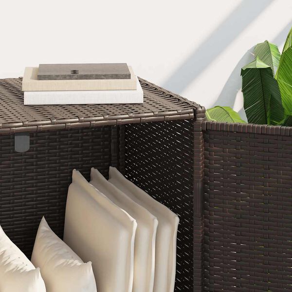 vidaXL Garden Storage Cabinet Brown 83x45x76 cm Poly Rattan