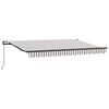 vidaXL Retractable Awning Light Grey and White 2.5 x 2 m Fabric