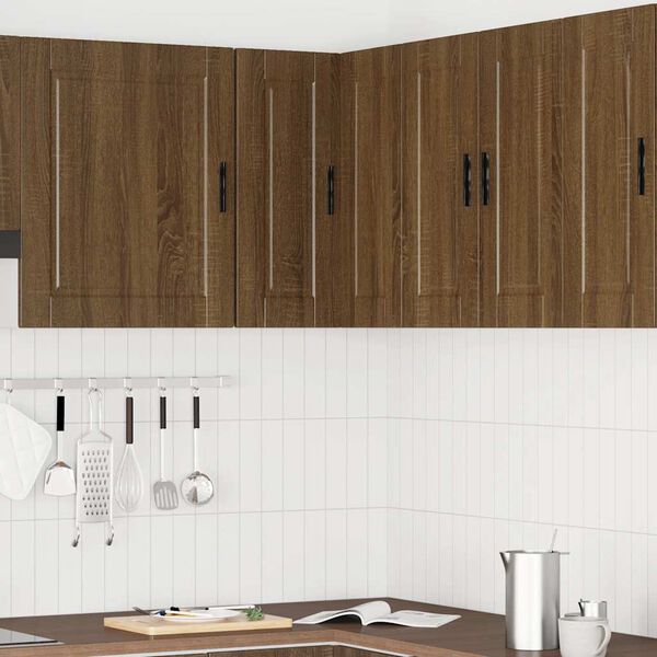 vidaXL Kitchen Wall Corner Cabinet "Porto" Brown Oak Engineered Wood