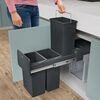 Hailo Built-in Waste Bucket EcoLine 3x10L Black