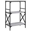 vidaXL Bookcase 3-Tier Grey Sonoma 59x35x90.5 cm Engineered Wood
